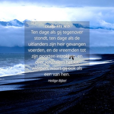 Picture 04 - Obadja 1:11 NLD - Ten dage als gij tegenover stondt, ten dage als - Bible Verse Picture