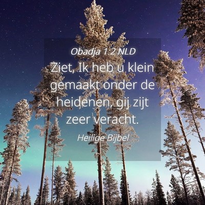 Picture 04 - Obadja 1:2 NLD - Ziet, Ik heb u klein gemaakt onder de heidenen, - Bible Verse Picture