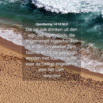 Picture 04 - Openbaring 14:10 NLD - Die zal ook drinken uit den wijn des toorn Gods, - Bible Verse Picture