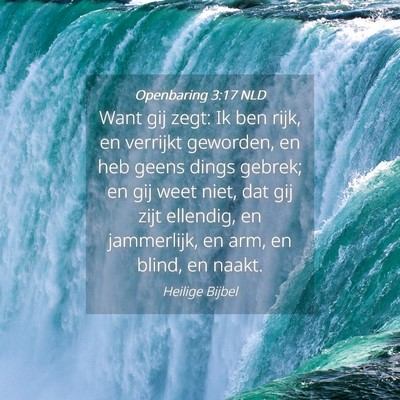 Picture 04 - Openbaring 3:17 NLD - Want gij zegt: Ik ben rijk, en verrijkt geworden, - Bible Verse Picture