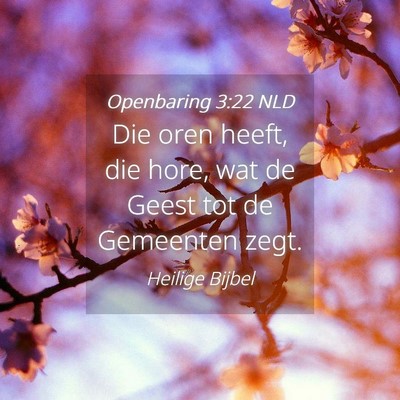 Picture 04 - Openbaring 3:22 NLD - Die oren heeft, die hore, wat de Geest tot de - Bible Verse Picture