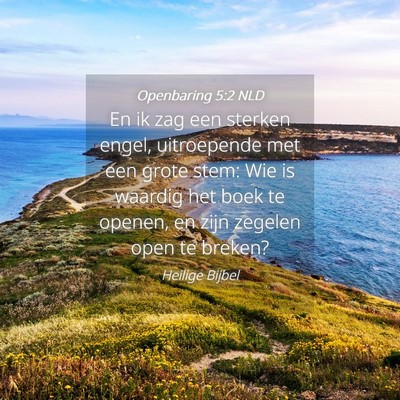 Picture 04 - Openbaring 5:2 NLD - En ik zag een sterken engel, uitroepende met een - Bible Verse Picture