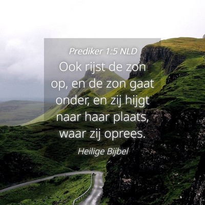 Picture 04 - Prediker 1:5 NLD - Ook rijst de zon op, en de zon gaat onder, en zij - Bible Verse Picture