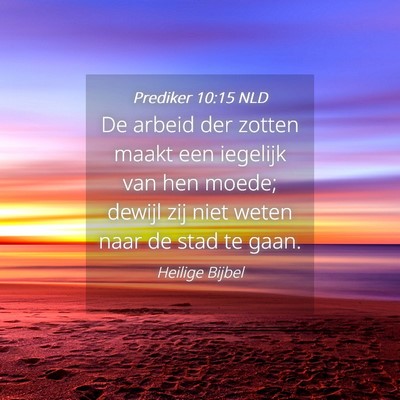 Picture 04 - Prediker 10:15 NLD - De arbeid der zotten maakt een iegelijk van hen - Bible Verse Picture