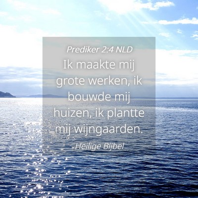 Picture 04 - Prediker 2:4 NLD - Ik maakte mij grote werken, ik bouwde mij huizen, - Bible Verse Picture