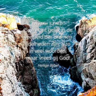 Picture 04 - Prediker 5:7 NLD - (5:6) Want gelijk in de veelheid der dromen - Bible Verse Picture