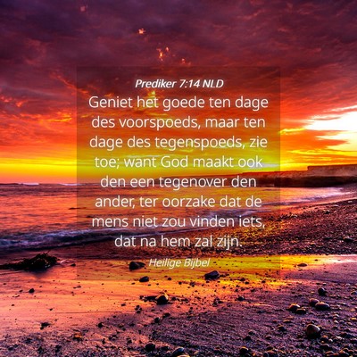 Picture 04 - Prediker 7:14 NLD - Geniet het goede ten dage des voorspoeds, maar - Bible Verse Picture