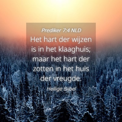 Picture 04 - Prediker 7:4 NLD - Het hart der wijzen is in het klaaghuis; maar het - Bible Verse Picture