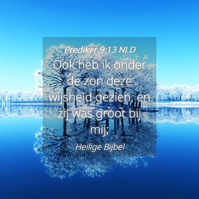 Picture 04 - Prediker 9:13 NLD - Ook heb ik onder de zon deze wijsheid gezien, en - Bible Verse Picture