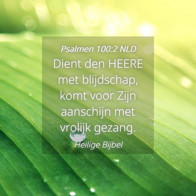 Picture 04 - Psalmen 100:2 NLD - Dient den HEERE met blijdschap, komt voor Zijn - Bible Verse Picture