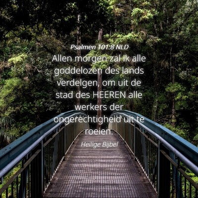 Picture 04 - Psalmen 101:8 NLD - Allen morgen zal ik alle goddelozen des lands - Bible Verse Picture