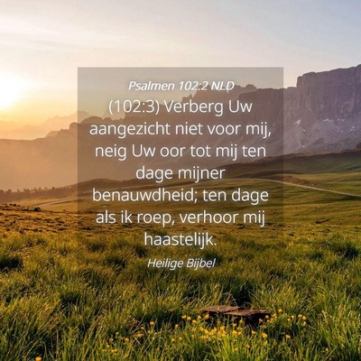 Picture 04 - Psalmen 102:2 NLD - (102:3) Verberg Uw aangezicht niet voor mij, neig - Bible Verse Picture
