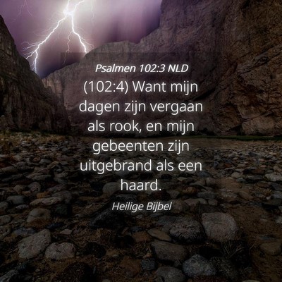Picture 04 - Psalmen 102:3 NLD - (102:4) Want mijn dagen zijn vergaan als rook, en - Bible Verse Picture