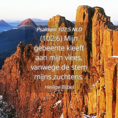 Picture 04 - Psalmen 102:5 NLD - (102:6) Mijn gebeente kleeft aan mijn vlees, - Bible Verse Picture