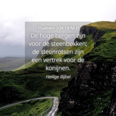 Picture 04 - Psalmen 104:18 NLD - De hoge bergen zijn voor de steenbokken; de - Bible Verse Picture