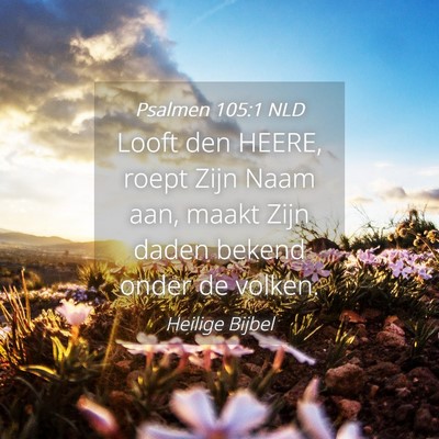 Picture 04 - Psalmen 105:1 NLD - Looft den HEERE, roept Zijn Naam aan, maakt Zijn - Bible Verse Picture