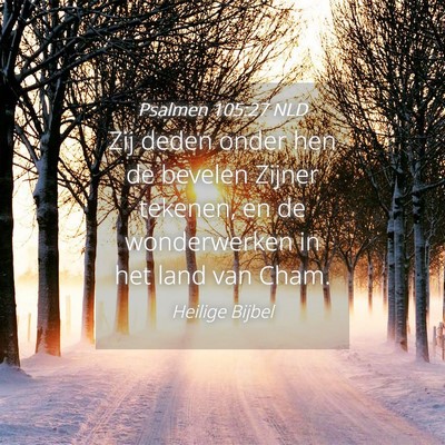 Picture 04 - Psalmen 105:27 NLD - Zij deden onder hen de bevelen Zijner tekenen, en - Bible Verse Picture