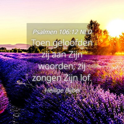 Picture 04 - Psalmen 106:12 NLD - Toen geloofden zij aan Zijn woorden; zij zongen - Bible Verse Picture