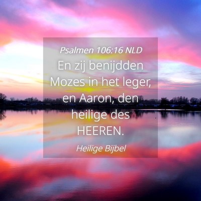 Picture 04 - Psalmen 106:16 NLD - En zij benijdden Mozes in het leger, en Aaron, - Bible Verse Picture