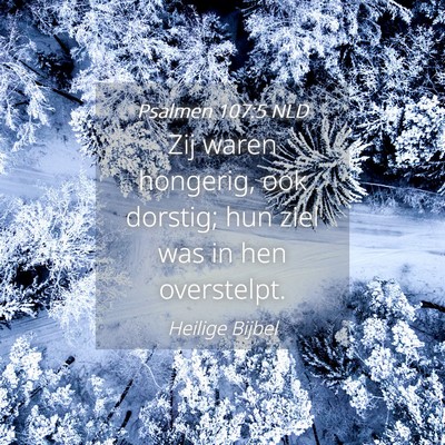 Picture 04 - Psalmen 107:5 NLD - Zij waren hongerig, ook dorstig; hun ziel was in - Bible Verse Picture