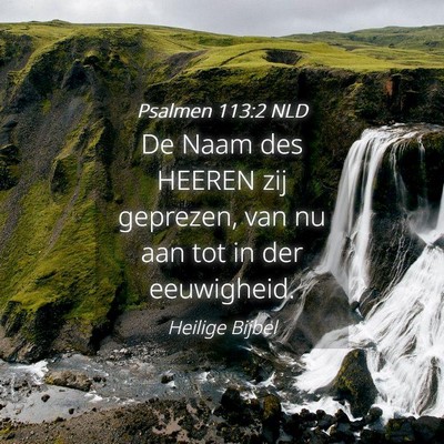Picture 04 - Psalmen 113:2 NLD - De Naam des HEEREN zij geprezen, van nu aan tot - Bible Verse Picture