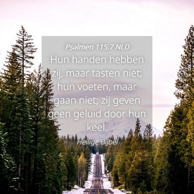 Picture 04 - Psalmen 115:7 NLD - Hun handen hebben zij, maar tasten niet; hun - Bible Verse Picture