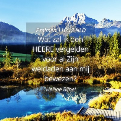 Picture 04 - Psalmen 116:12 NLD - Wat zal ik den HEERE vergelden voor al Zijn - Bible Verse Picture