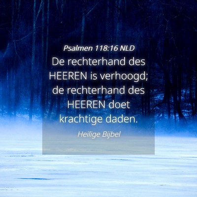 Picture 04 - Psalmen 118:16 NLD - De rechterhand des HEEREN is verhoogd; de - Bible Verse Picture