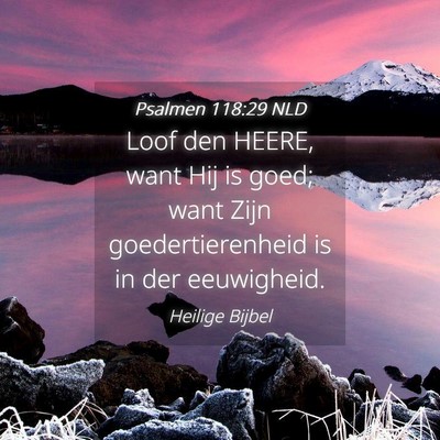 Picture 04 - Psalmen 118:29 NLD - Loof den HEERE, want Hij is goed; want Zijn - Bible Verse Picture