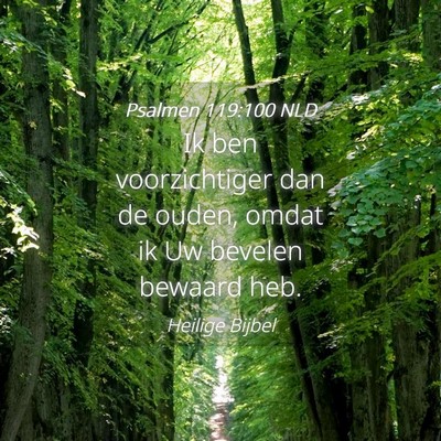 Picture 04 - Psalmen 119:100 NLD - Ik ben voorzichtiger dan de ouden, omdat ik Uw - Bible Verse Picture