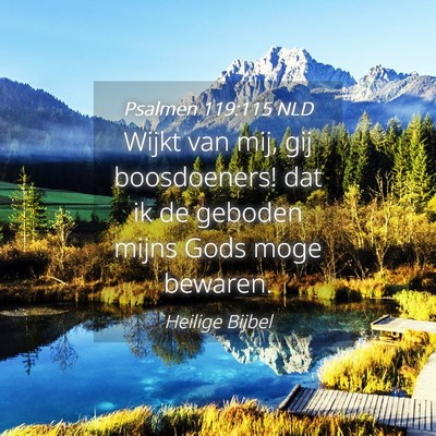 Picture 04 - Psalmen 119:115 NLD - Wijkt van mij, gij boosdoeners! dat ik de geboden - Bible Verse Picture