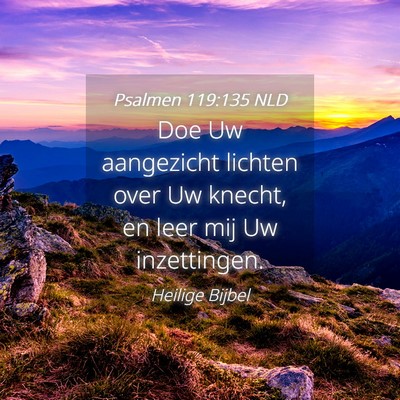 Picture 04 - Psalmen 119:135 NLD - Doe Uw aangezicht lichten over Uw knecht, en leer - Bible Verse Picture