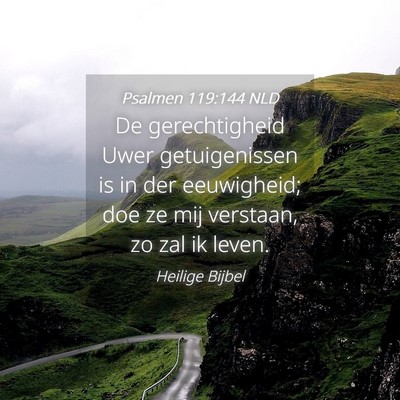 Picture 04 - Psalmen 119:144 NLD - De gerechtigheid Uwer getuigenissen is in der - Bible Verse Picture