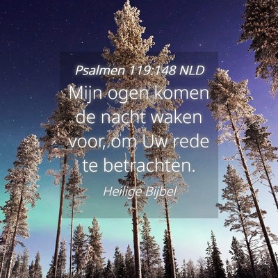 Picture 04 - Psalmen 119:148 NLD - Mijn ogen komen de nacht waken voor, om Uw rede - Bible Verse Picture