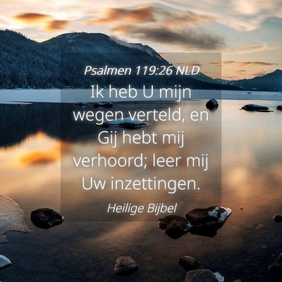Picture 04 - Psalmen 119:26 NLD - Ik heb U mijn wegen verteld, en Gij hebt mij - Bible Verse Picture