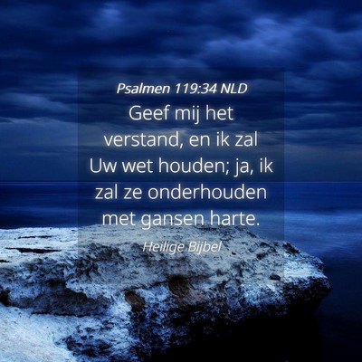 Picture 04 - Psalmen 119:34 NLD - Geef mij het verstand, en ik zal Uw wet houden; - Bible Verse Picture