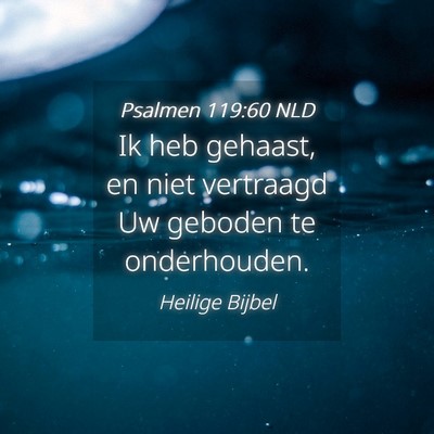 Picture 04 - Psalmen 119:60 NLD - Ik heb gehaast, en niet vertraagd Uw geboden te - Bible Verse Picture