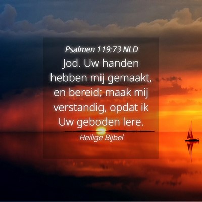 Picture 04 - Psalmen 119:73 NLD - Jod. Uw handen hebben mij gemaakt, en bereid; - Bible Verse Picture