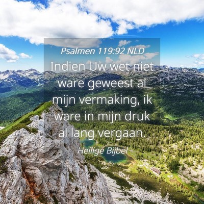 Picture 04 - Psalmen 119:92 NLD - Indien Uw wet niet ware geweest al mijn - Bible Verse Picture