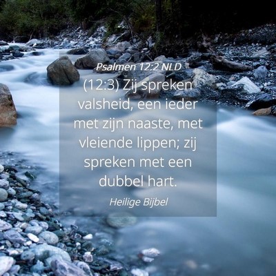 Picture 04 - Psalmen 12:2 NLD - (12:3) Zij spreken valsheid, een ieder met zijn - Bible Verse Picture