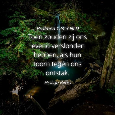 Picture 04 - Psalmen 124:3 NLD - Toen zouden zij ons levend verslonden hebben, als - Bible Verse Picture
