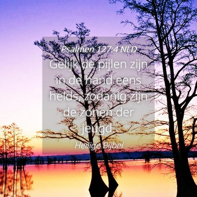 Picture 04 - Psalmen 127:4 NLD - Gelijk de pijlen zijn in de hand eens helds, - Bible Verse Picture