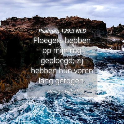 Picture 04 - Psalmen 129:3 NLD - Ploegers hebben op mijn rug geploegd; zij hebben - Bible Verse Picture