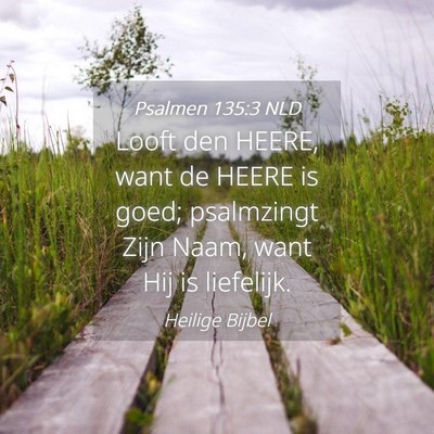 Picture 04 - Psalmen 135:3 NLD - Looft den HEERE, want de HEERE is goed; - Bible Verse Picture