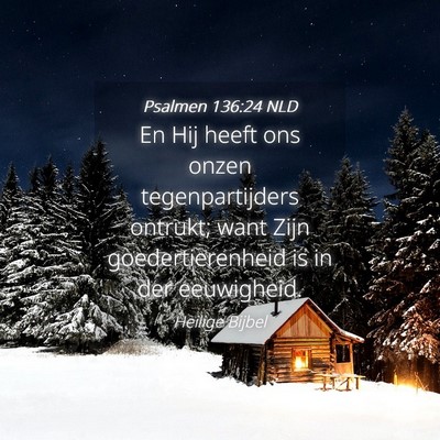 Picture 04 - Psalmen 136:24 NLD - En Hij heeft ons onzen tegenpartijders ontrukt; - Bible Verse Picture