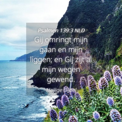 Picture 04 - Psalmen 139:3 NLD - Gij omringt mijn gaan en mijn liggen; en Gij zijt - Bible Verse Picture