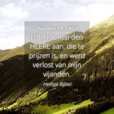 Picture 04 - Psalmen 18:3 NLD - (18:4) Ik riep den HEERE aan, die te prijzen is, - Bible Verse Picture