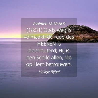 Picture 04 - Psalmen 18:30 NLD - (18:31) Gods weg is volmaakt; de rede des HEEREN - Bible Verse Picture