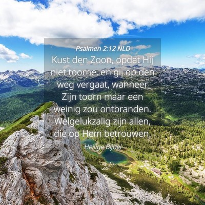 Picture 04 - Psalmen 2:12 NLD - Kust den Zoon, opdat Hij niet toorne, en gij op - Bible Verse Picture