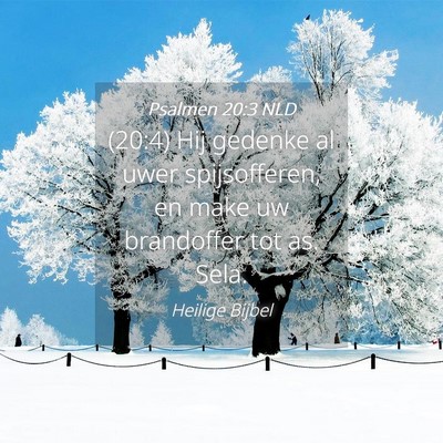 Picture 04 - Psalmen 20:3 NLD - (20:4) Hij gedenke al uwer spijsofferen, en make - Bible Verse Picture